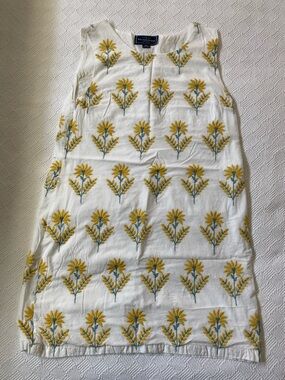 Kiel James Patrick White Mini Dress with Yellow Floral Print